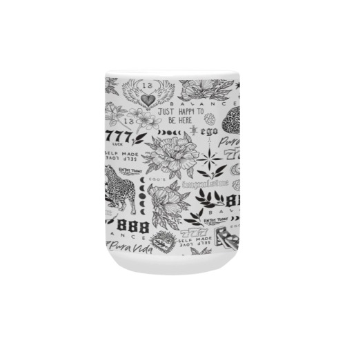 Inspirational tattoo pattern BL 2 Custom Ceramic Mug (15OZ)