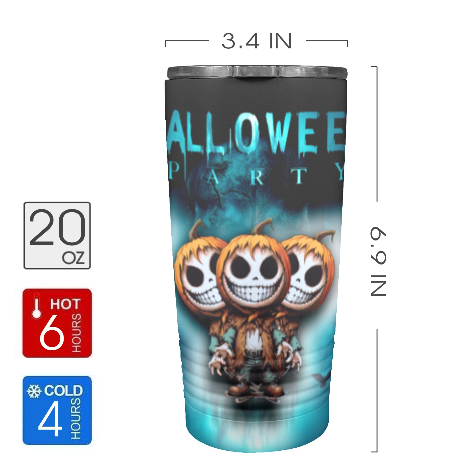 Happy Hello Ween 20oz Insulated Stainless Steel Mobile Tumbler