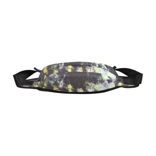 Green and black colorful marbling Fanny Pack/Large (Model 1676)