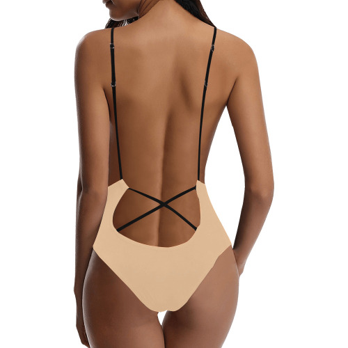 CREAM Sexy Lacing Backless One-Piece Swimsuit (Model S10)