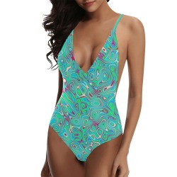 ocean Sexy Lacing Backless One-Piece Swimsuit (Model S10)