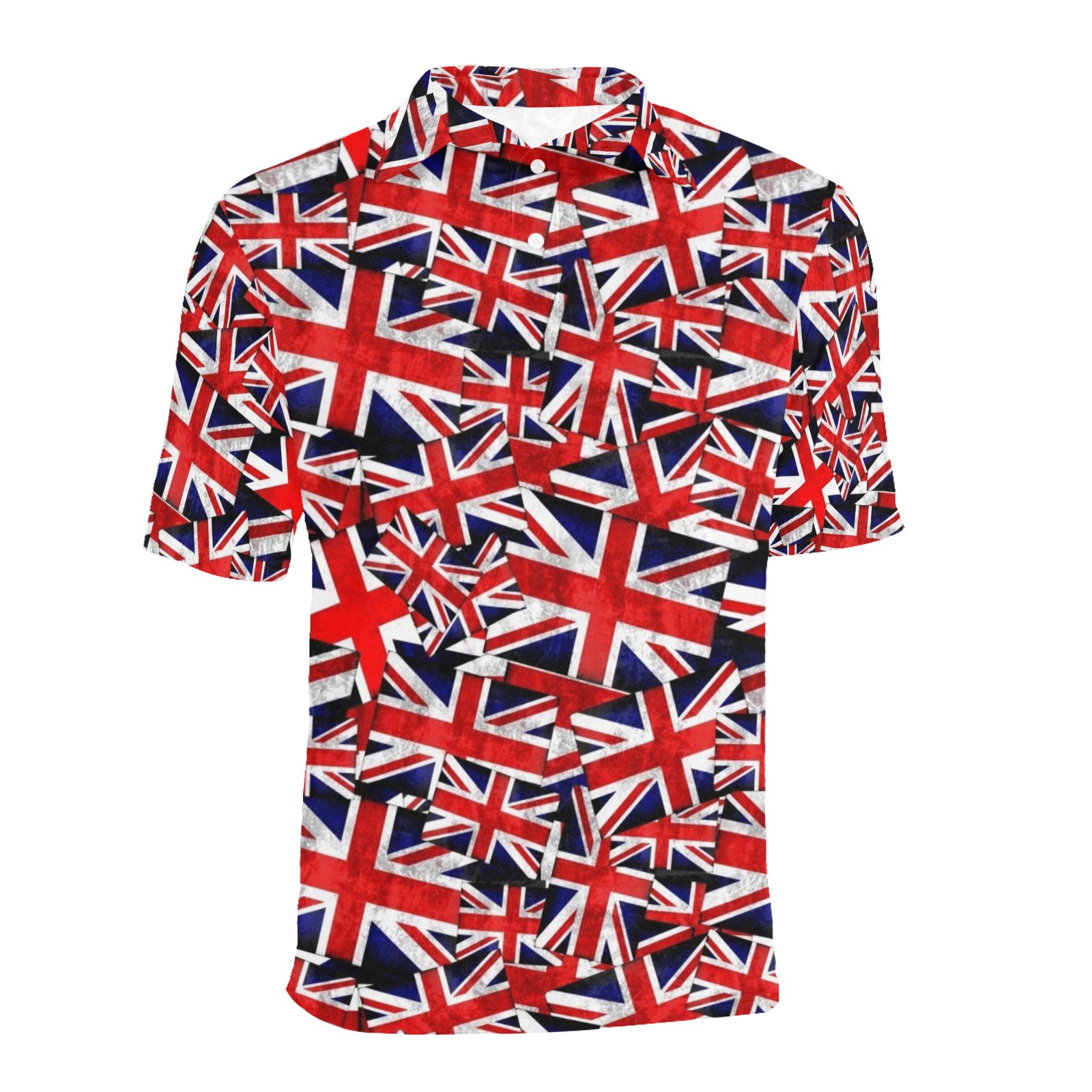 Union Jack British Flag Men's All Over Print Polo Shirt (Model T55)