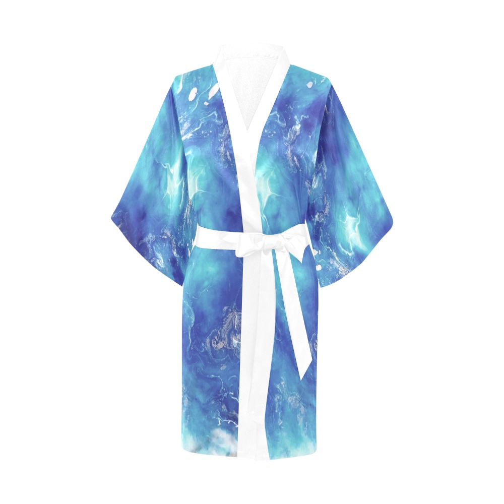 Encre Bleu Photo Kimono Robe