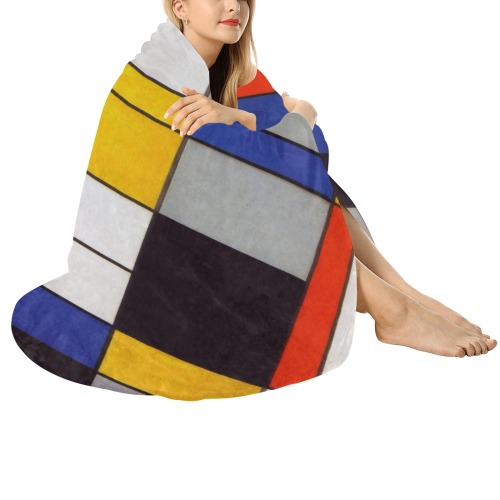 Composition A by Piet Mondrian Circular Ultra-Soft Micro Fleece Blanket 60"