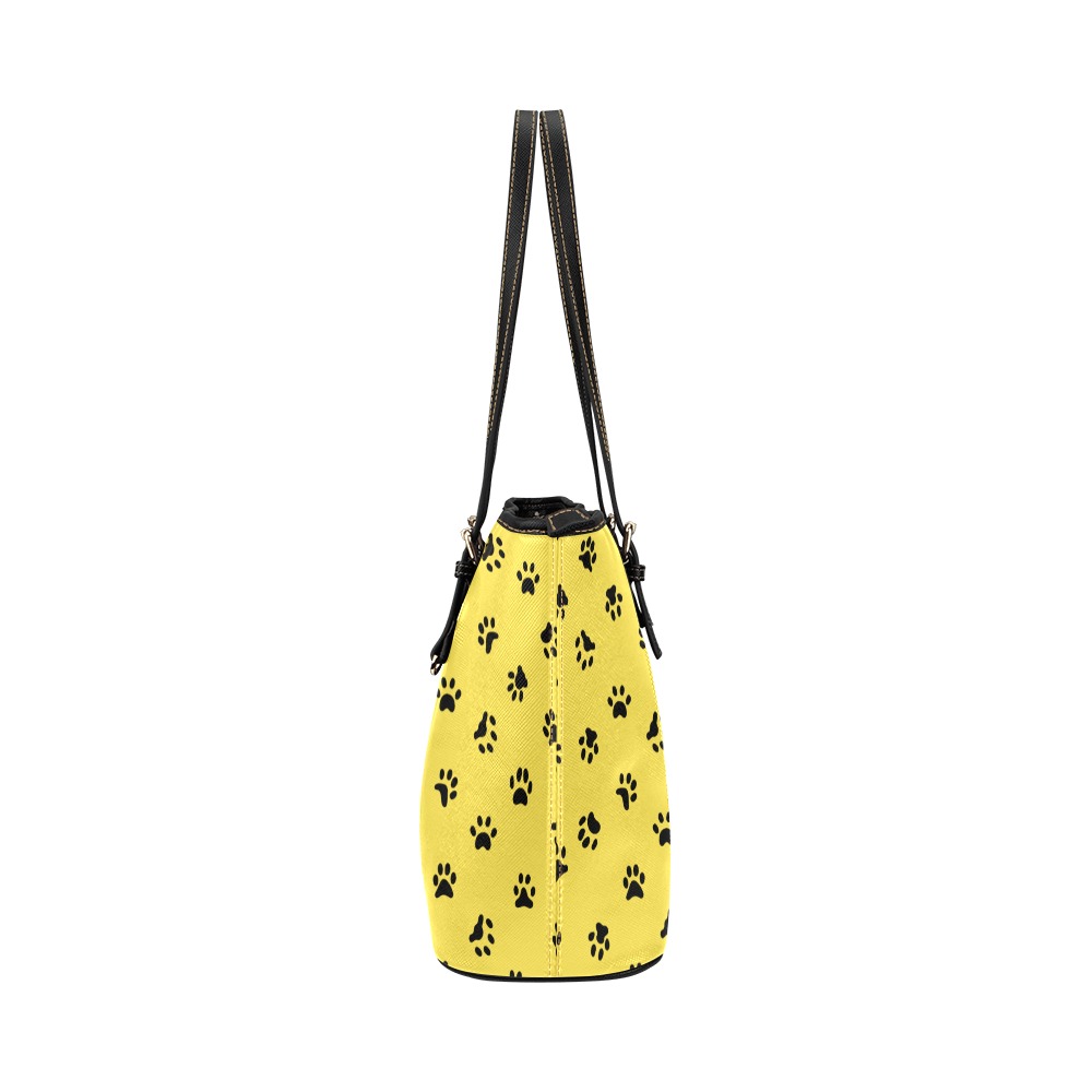 Paw Prints Leather Tote Bag/Large (Model 1651)