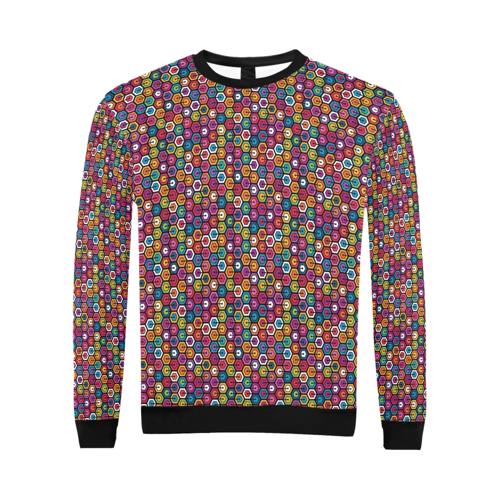 Mid Century Mod Colorful Pattern All Over Print Crewneck Sweatshirt for Men (Model H18)