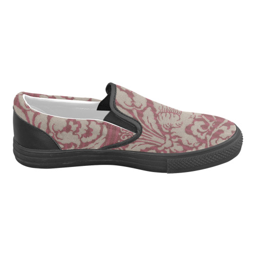 Vintage Red Women's Unusual Slip-on Canvas Shoes (Model 019)