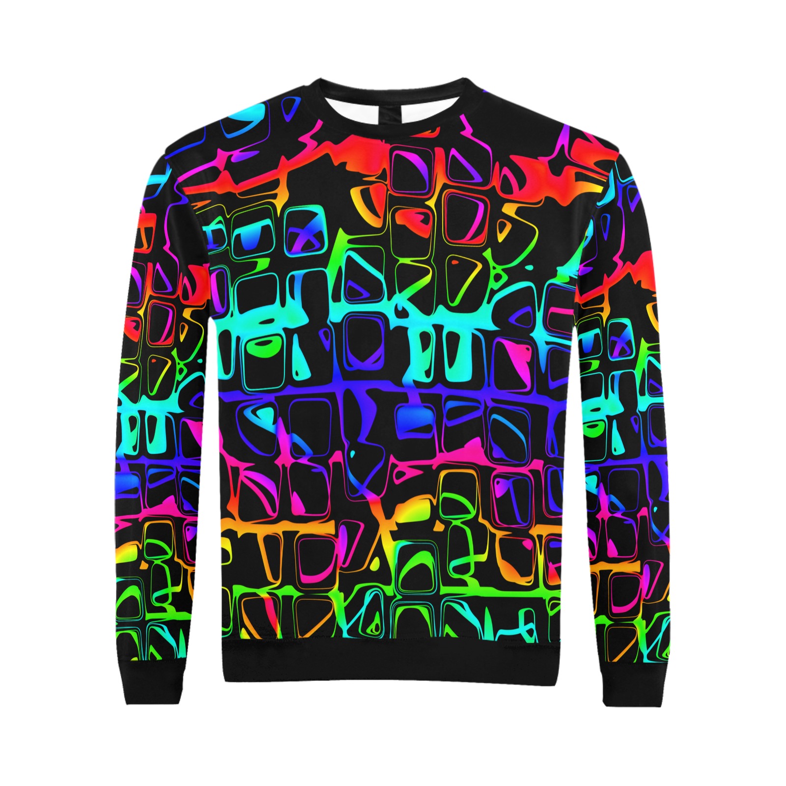Neon 1 All Over Print Crewneck Sweatshirt for Men (Model H18)