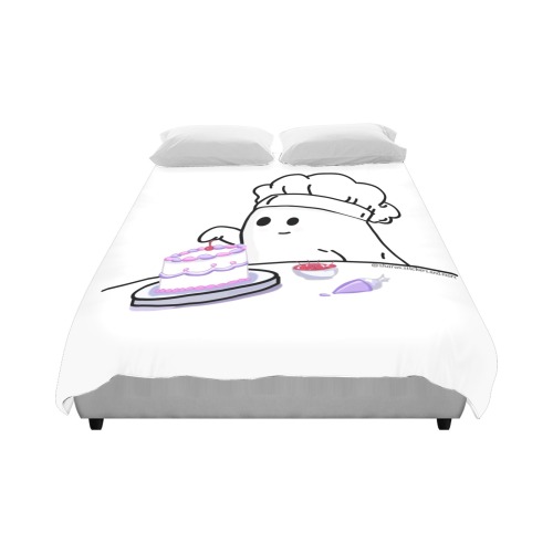 Ghost Decorating A Cake With A White Background Duvet Cover Duvet Cover 86"x70" ( All-over-print)