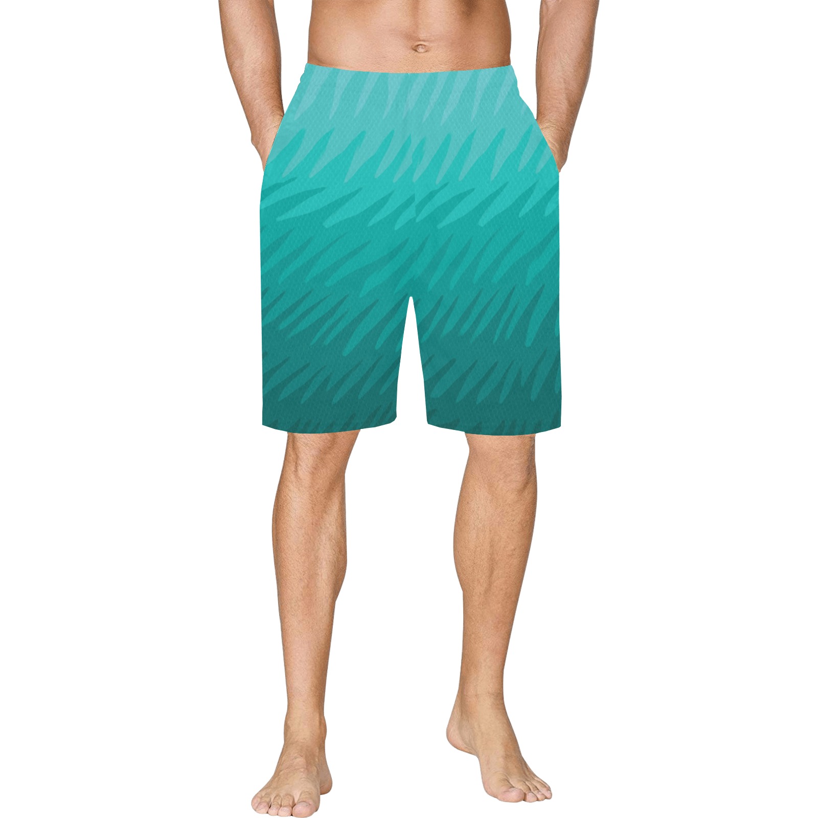 blue wavespike All Over Print Basketball Shorts with Pocket