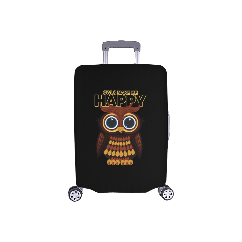 Owls Make Me Happy Luggage Cover/Small 18"-21"