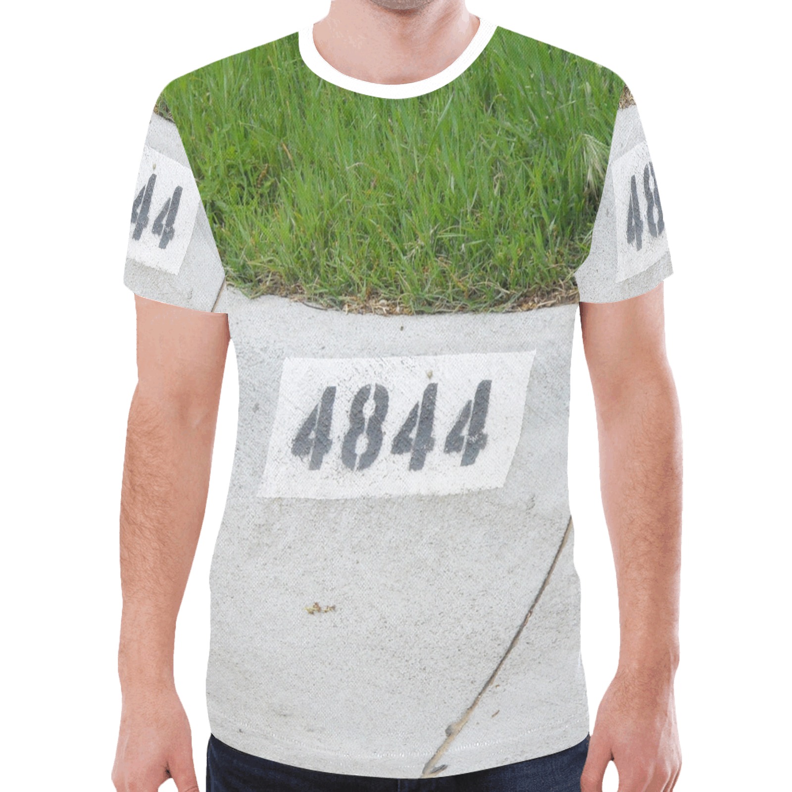 Street Number 4844 with white collar New All Over Print T-shirt for Men (Model T45)