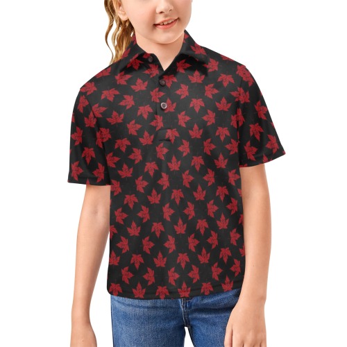 Cool Canada Girl's Team Big Girls' All Over Print Polo Shirt (Model T55)
