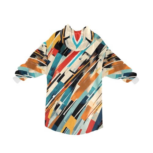 Classy abstract art of shapeless forms and colors Blanket Hoodie for Men