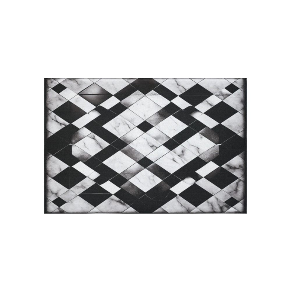 abstract style, black and white chess board Cotton Linen Wall Tapestry 60"x 40"