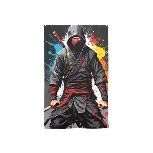 Hostile ninja warrior. Colorful cool fantasy art