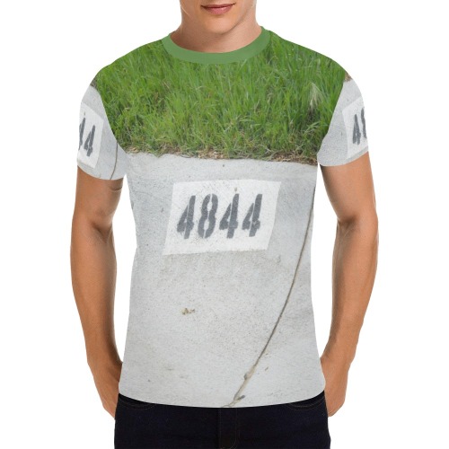 Street Number 4844 with green collar All Over Print T-Shirt for Men (USA Size) (Model T40)