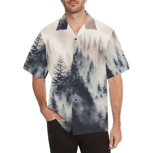 Landscape-mountain-fog-07 Hawaiian Shirt (Model T58)