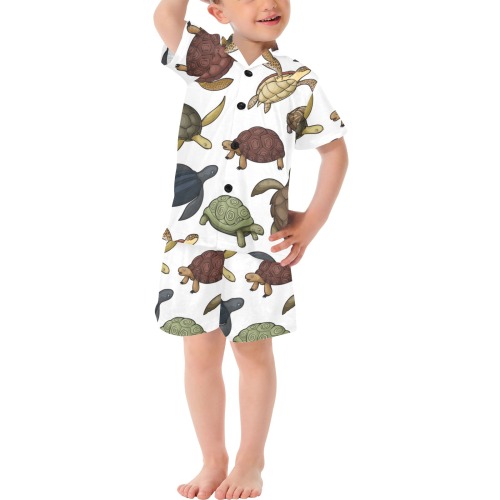 Sea Turtle PJs Little Boys' V-Neck Short Pajama Set