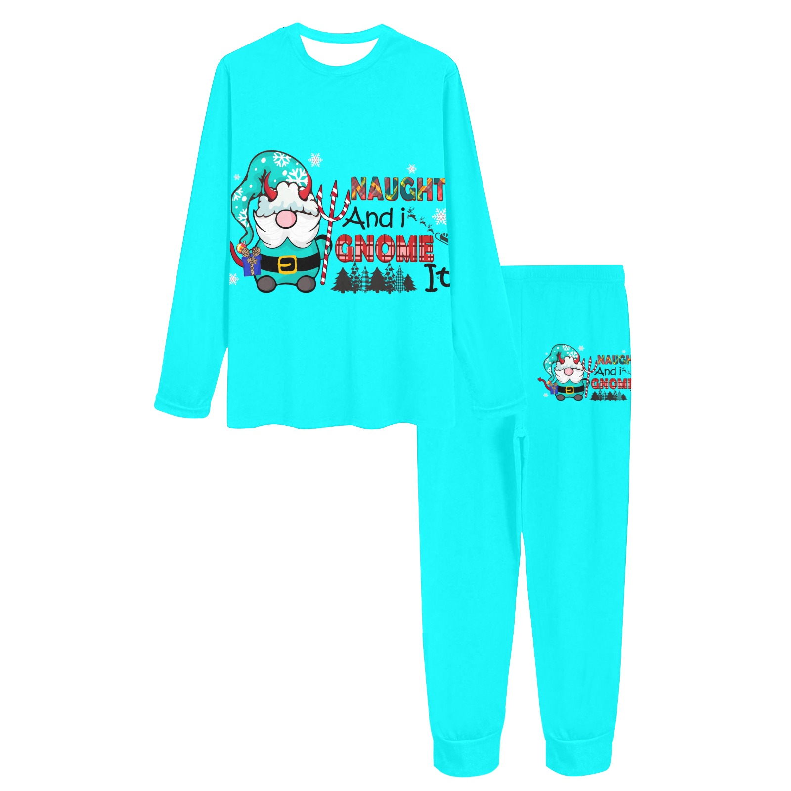 Naughty And I Gnome It (LB) Women's All Over Print Pajama Set