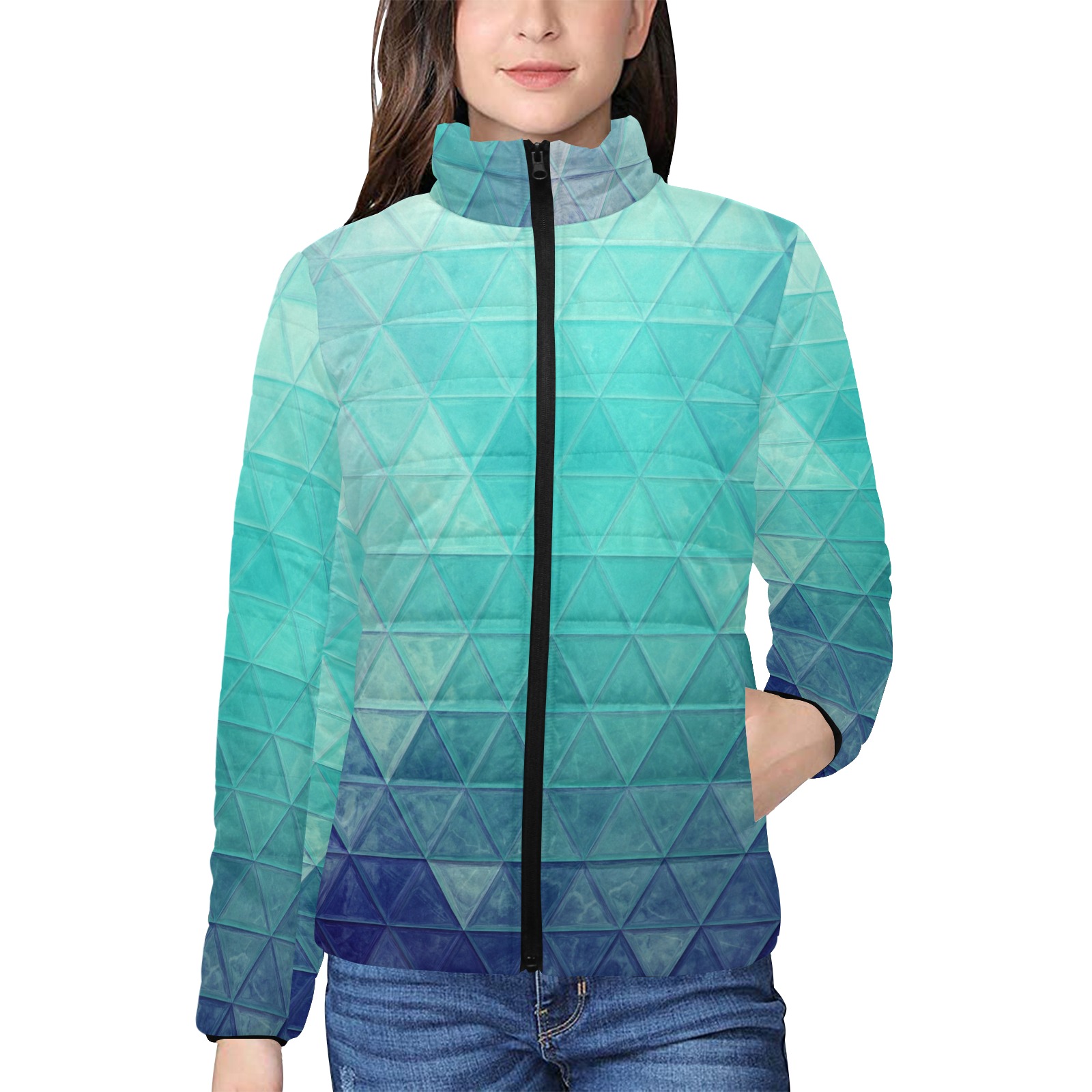 mosaic 35 Women's Stand Collar Padded Jacket (Model H41)