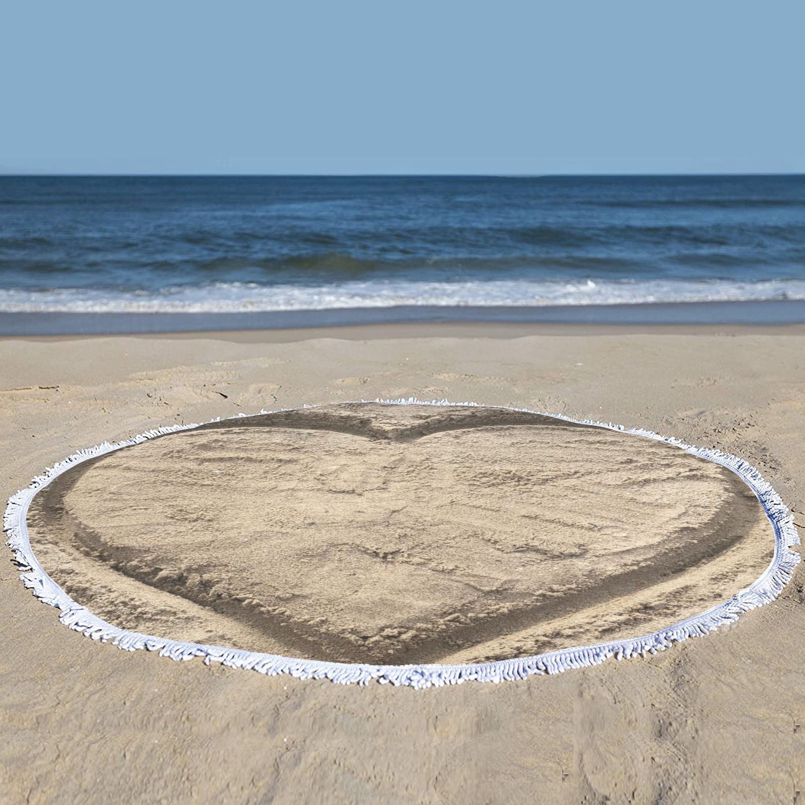Love in the Sand Circular Beach Shawl Towel 59"x 59"
