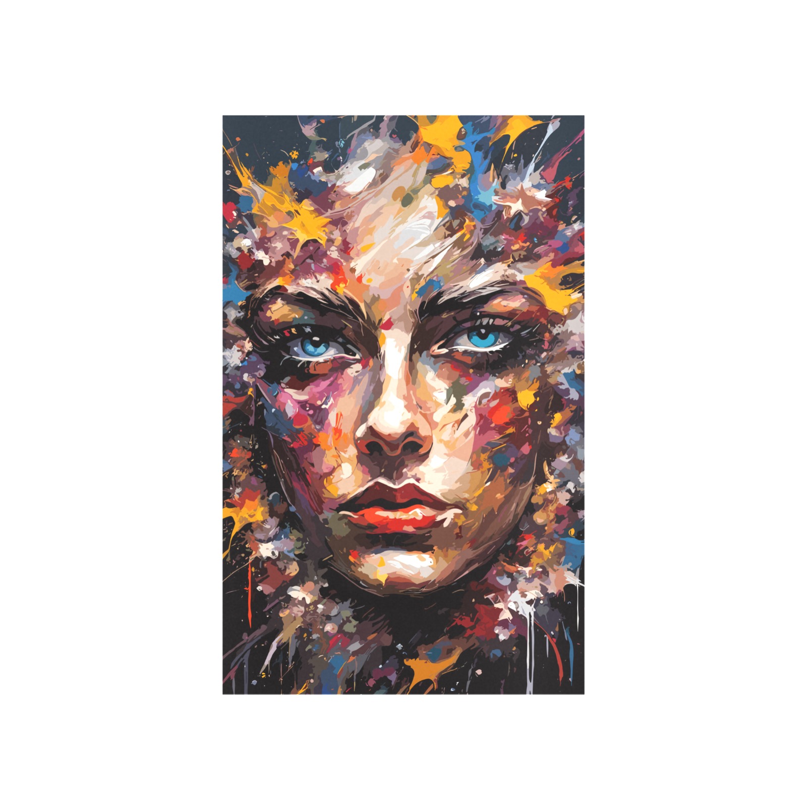The Goddess Of Colors Chic Fantasy Woman Face Art Art Print 19‘’x28‘’
