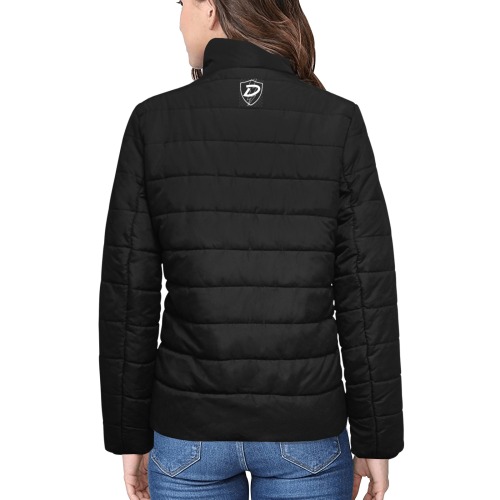 DIONIO Clothing - Women's Puffy Padded Jacket (Black) Women's Stand Collar Padded Jacket (Model H41)