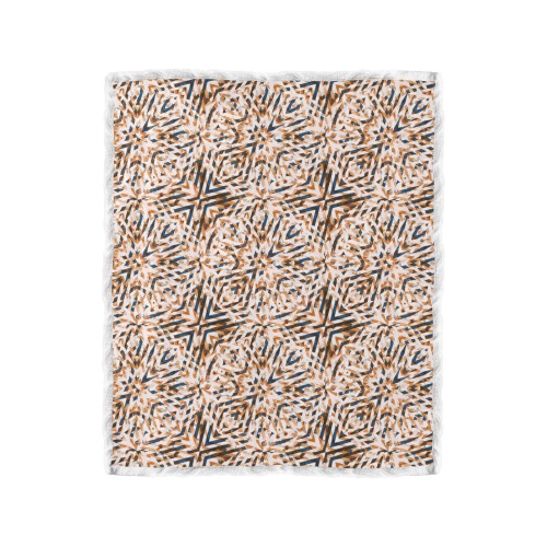 Geometric vintage mosaic 23 Double Layer Short Plush Blanket 50"x60"