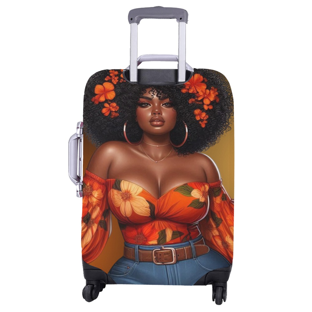 Woman Traveling Luggage Cover - Large Luggage Cover/Large 26"-28"