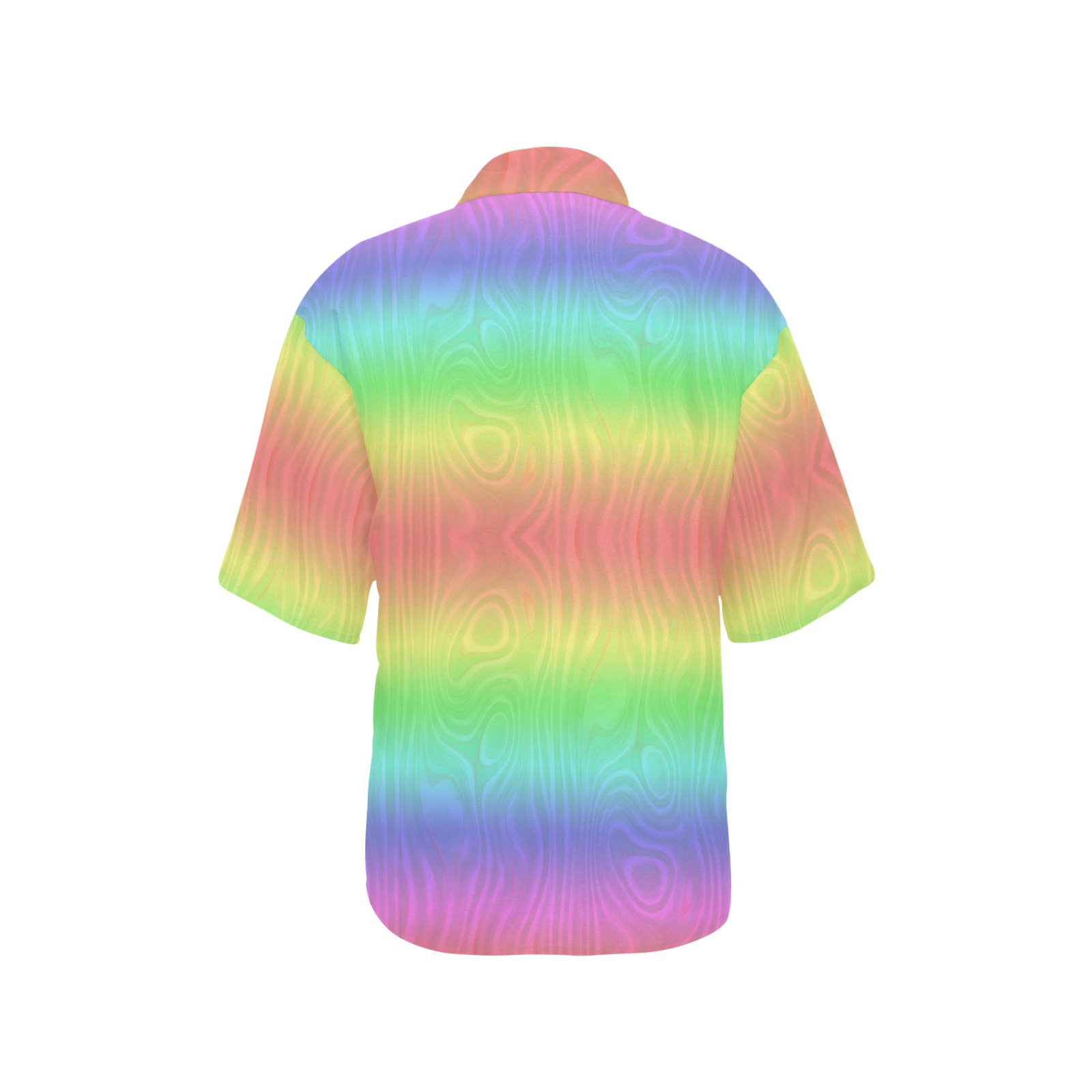 Groovy Pastel Rainbows All Over Print Hawaiian Shirt for Women (Model T58)