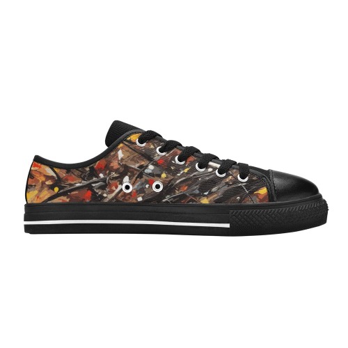 Colofrul shapeless abstract contemporary art Women's Classic Canvas Shoes (Model 018)