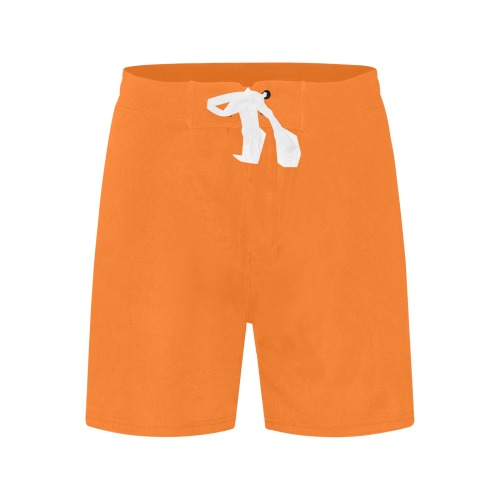 color pumpkin Men's Mid-Length Beach Shorts (Model L47)