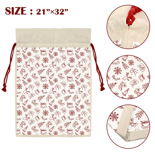 Christmas breakfast Santa Claus Drawstring Bag 21"x32" (Two Sides Printing)