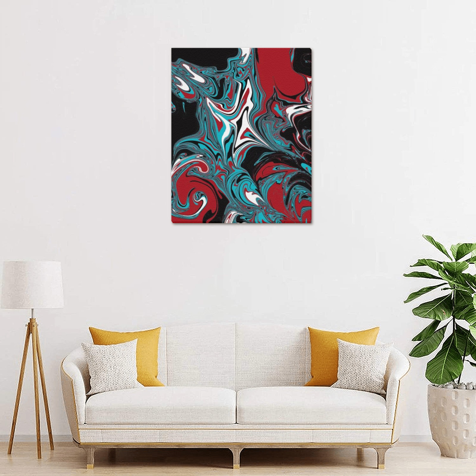 Dark Wave of Colors Frame Canvas Print 16"x20"