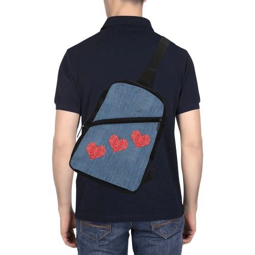 Bandana Heart Shape Men's Chest Bag (Model 1726)