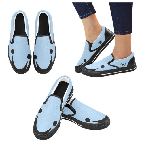 JAXS n crown print Men's Slip-on Canvas Shoes (Model 019)
