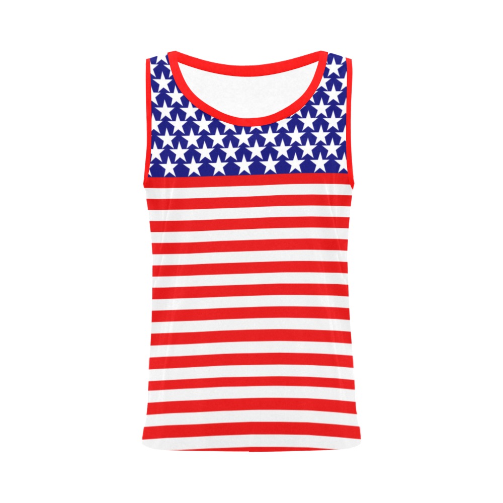 USA Stars and Stripes All Over Print Tank Top for Women (Model T43)