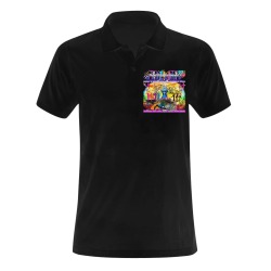 JNV REPSPACE COLORFUL Black polo shirt (8) Men's Polo Shirt (Model T24)