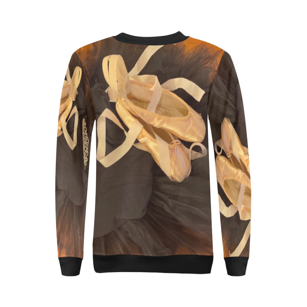 Pointe Shoes All Over Print Crewneck Sweatshirt for Women (Model H18)