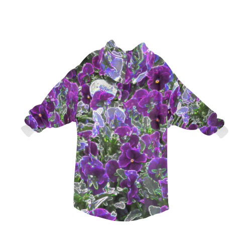 Field Of Purple Flowers 8420 Blanket Hoodie for Women