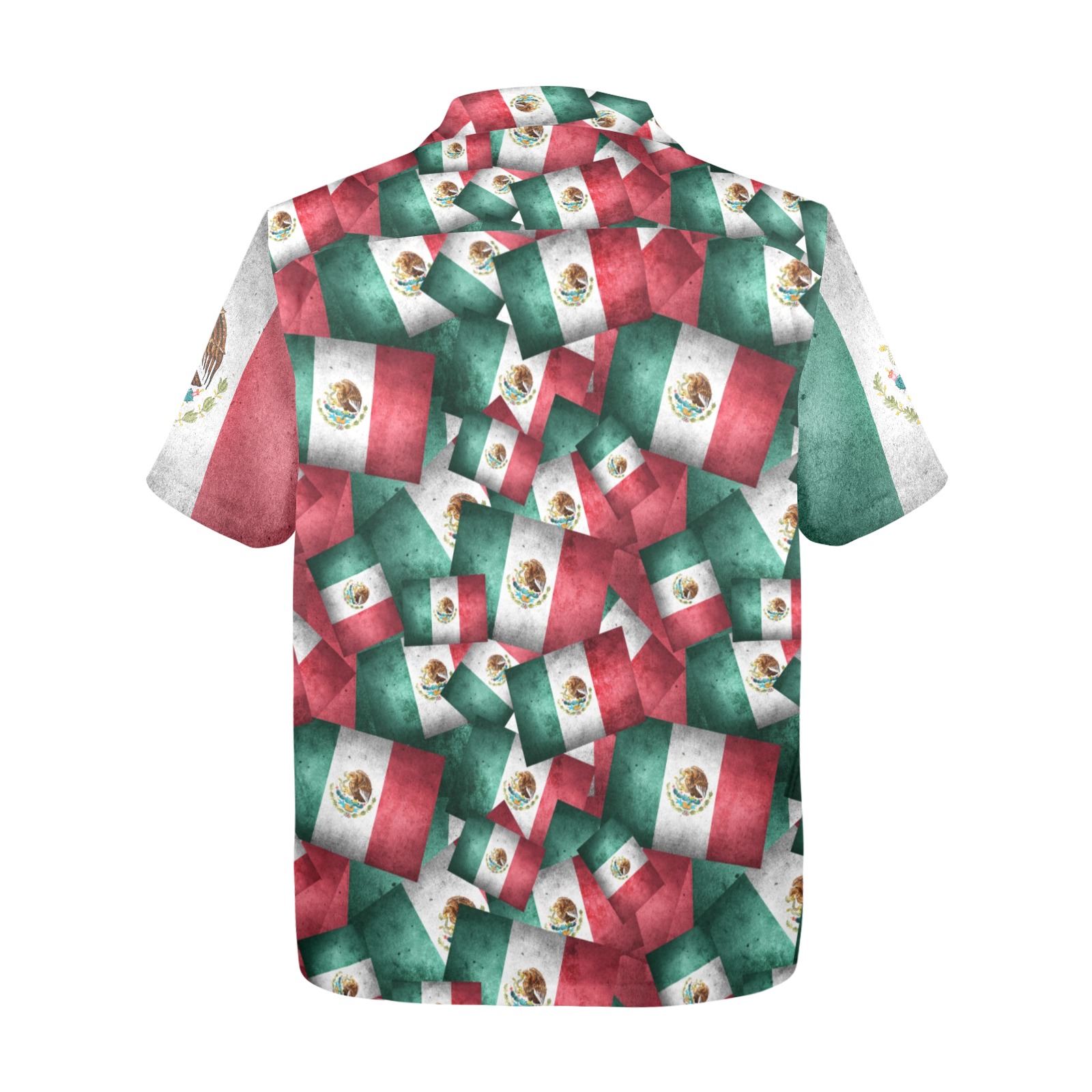 Mexican Flags on Green Men's All Over Print Hawaiian Shirt (Model T58)