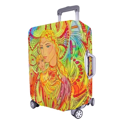 yellow madonna and child Luggage Cover/Large 26"-28"