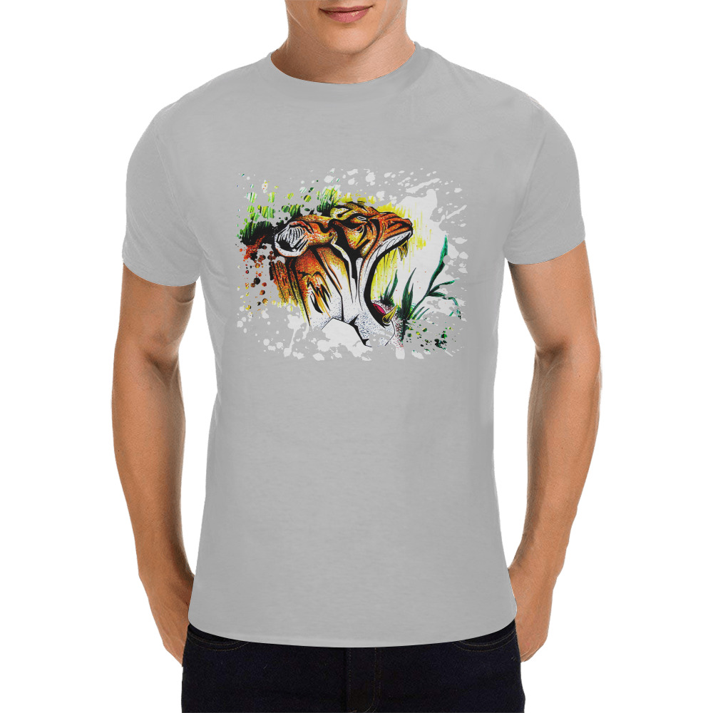 Tiger In The Wild Men's T-Shirt in USA Size (Front Printing Only)