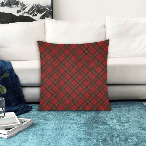 Red tartan plaid winter Christmas pattern holidays Custom Zippered Pillow Cases 20"x20" (Two Sides)
