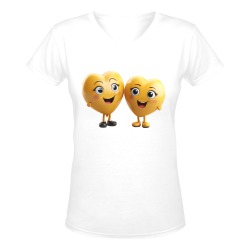 Valentines day Women's Deep V-neck T-shirt (Model T19)