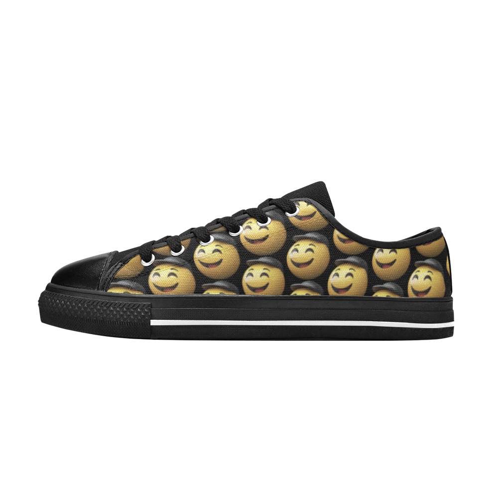 IMG_2034 emoji Low Top Canvas Shoes for Kid (Model 018)