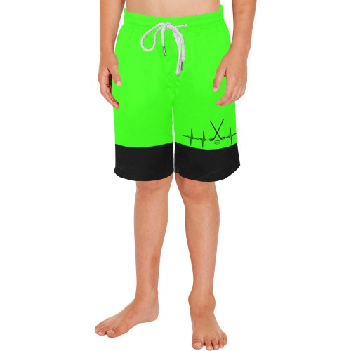 Hockey Heartbeat Boys' Casual Beach Shorts (Model L52)