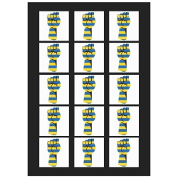 Ukraine Fist Personalized Temporary Tattoo (15 Pieces)