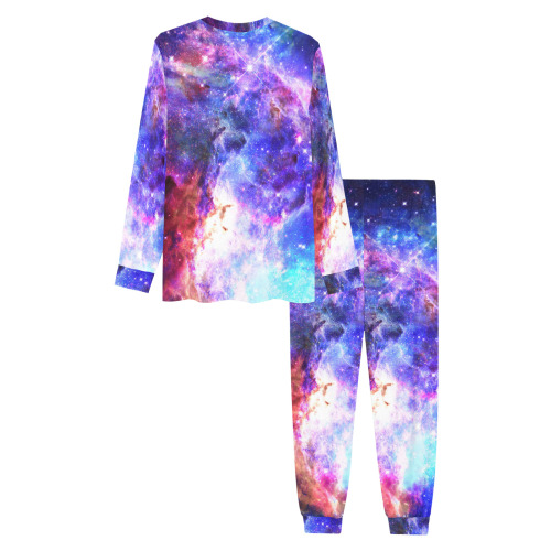 Mystical fantasy deep galaxy space - Interstellar cosmic dust Men's All Over Print Pajama Set with Custom Cuff